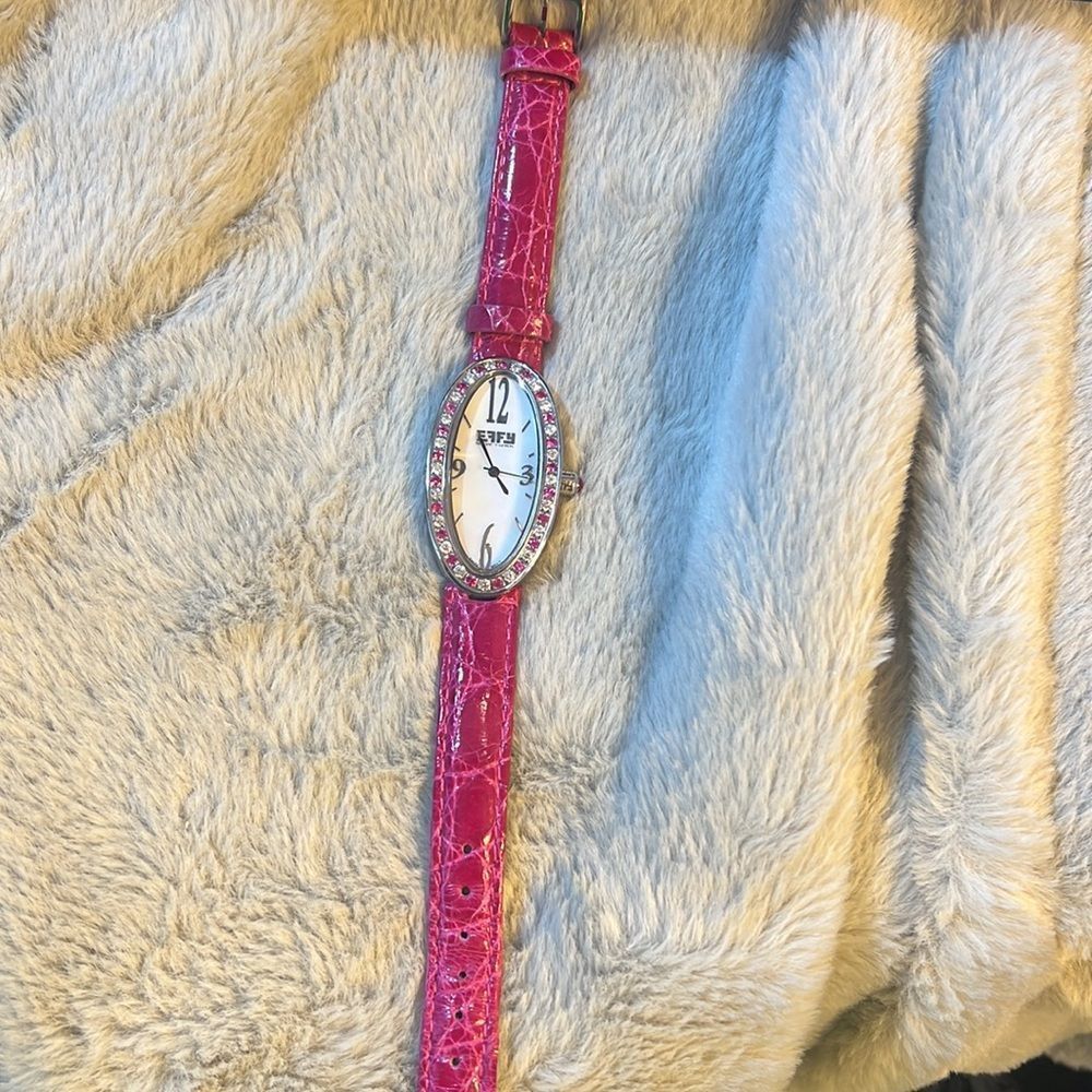 ❤️💎Perfect for Valentines Day Luxury EFFY Pink sapphire &💎1.77 ct pink croc band - Picture 8 of 11